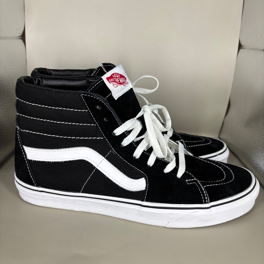 Vans Sk8-Hi High Top Sneakers Black White Mens 12 500714